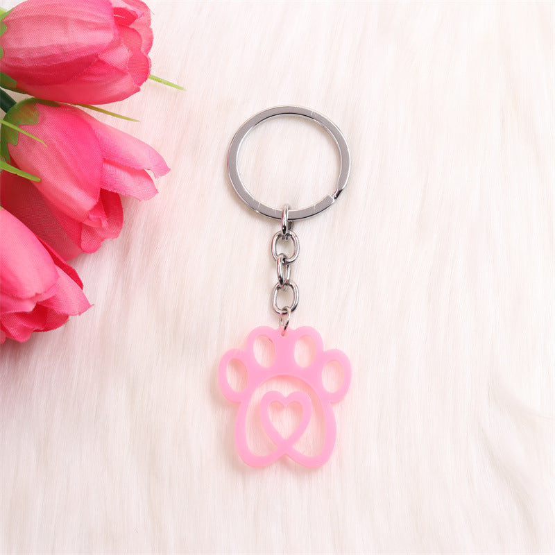 Wholesale Valentine's Day Dog Claw LOVE Acrylic Keychains
